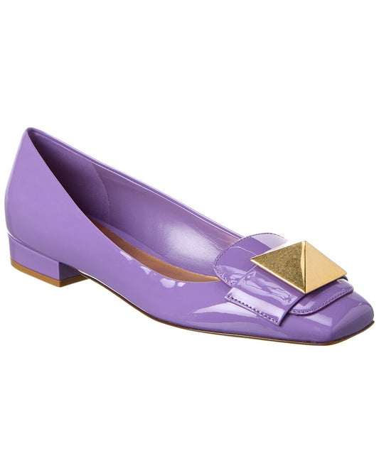 Valentino One Stud 20 Patent Flat Purple