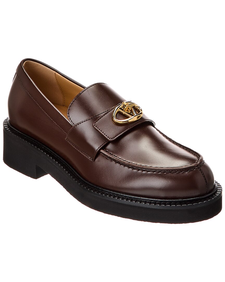 Valentino Leather Loafer Brown Multi