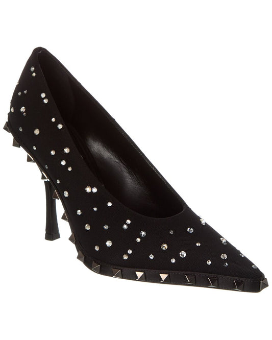 Valentino Rockstud 100 Satin Pump Black
