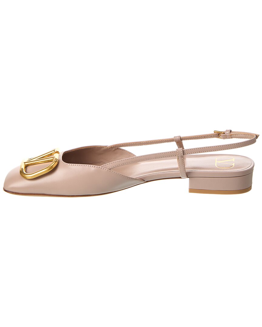 Valentino Vlogo Leather Slingback Flat
