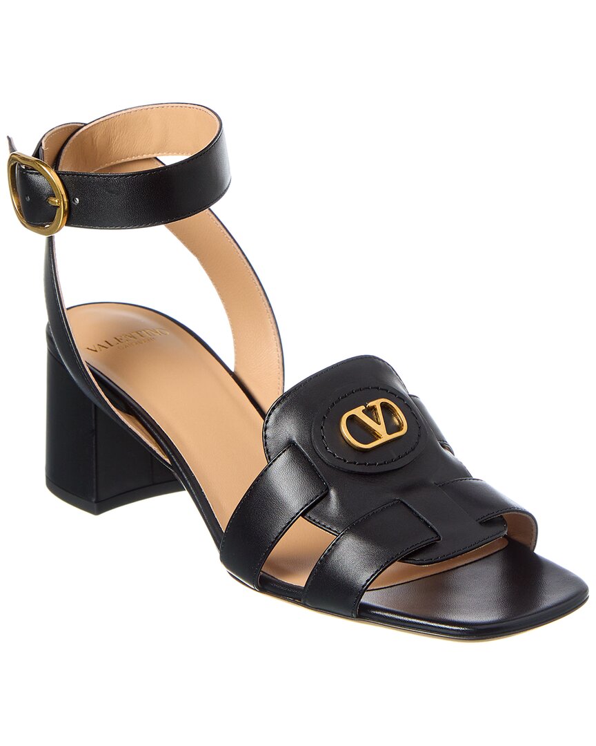 Valentino Vlogo 55 Leather Sandal Black