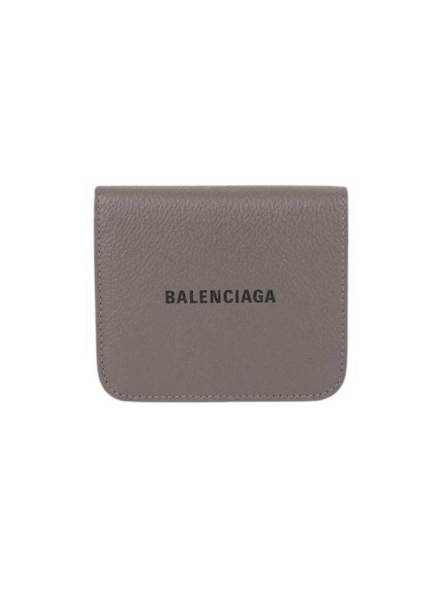 Balenciaga Logo Coin Pocket Flap Half Wallet Medium Grey