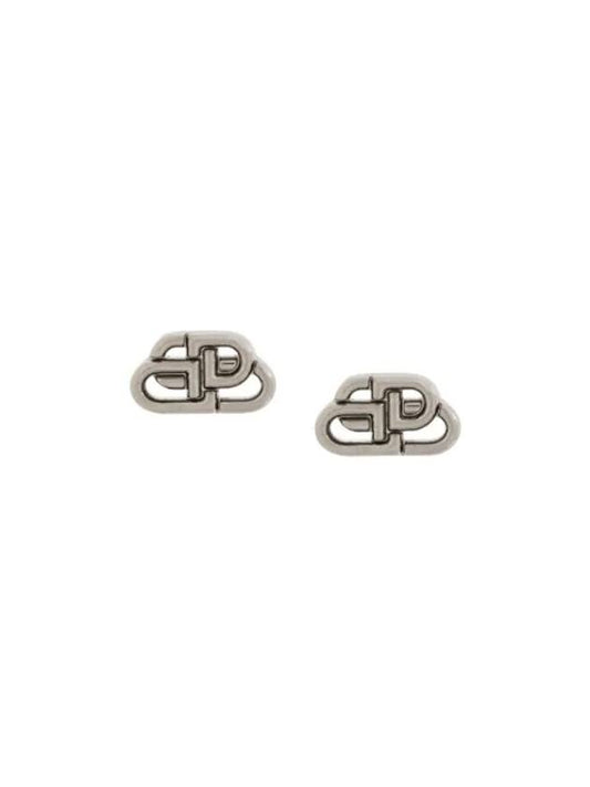 Balenciaga BB Logo Stud Earrings Silver