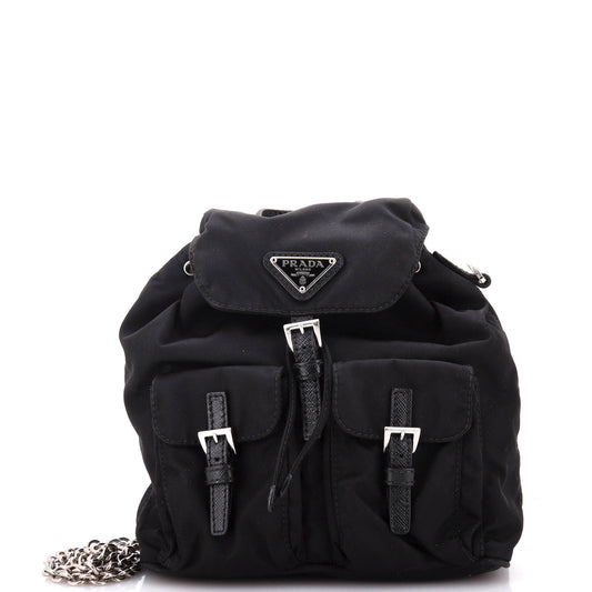 Prada Convertible Chain Backpack Tessuto Mini
