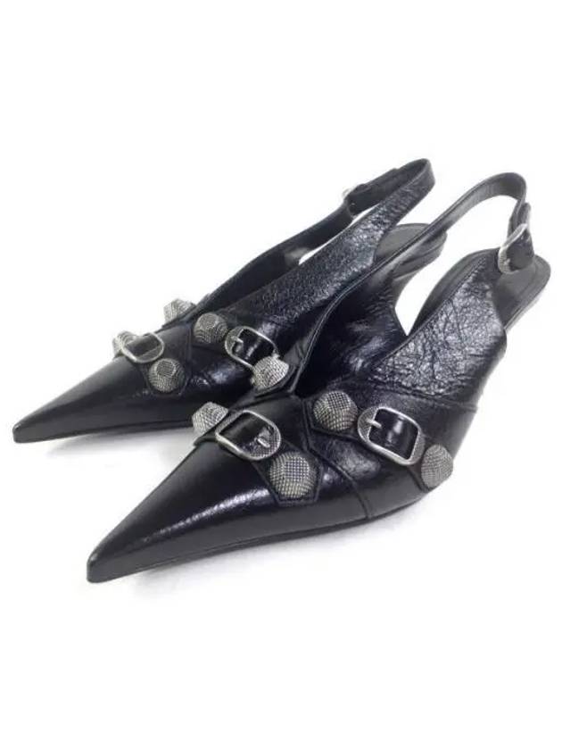 Balenciaga Cagole Slingback Heels Black