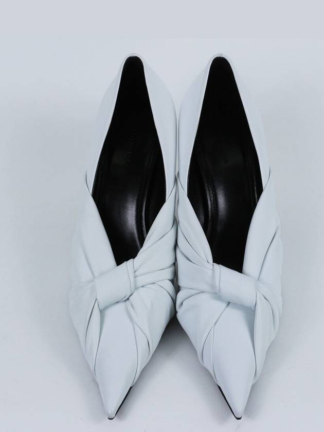 Balenciaga Twist Drapy Leather Pumps White
