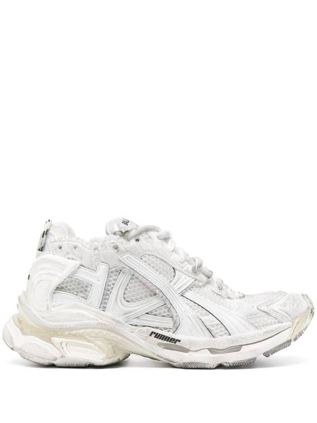 Balenciaga Runner Embroidered Logo Low Top Sneakers White