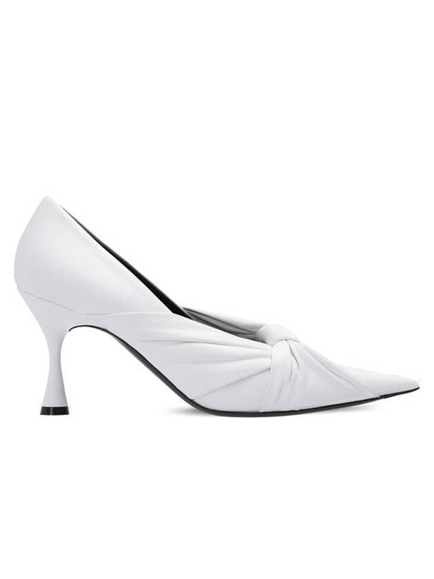 Balenciaga Twist Drapy Leather Pumps White