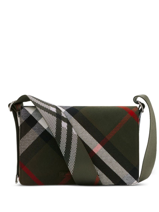 Burberry Men Check Trench Crossbody Bag