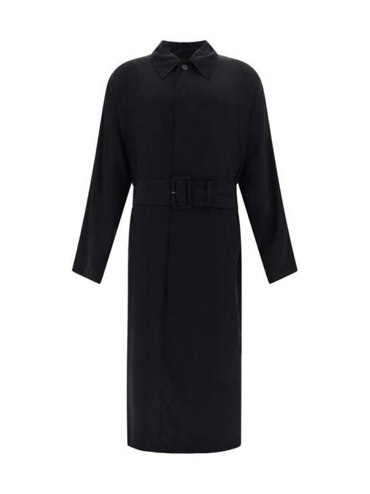 Balenciaga Belted Maxi Trench Coat Black