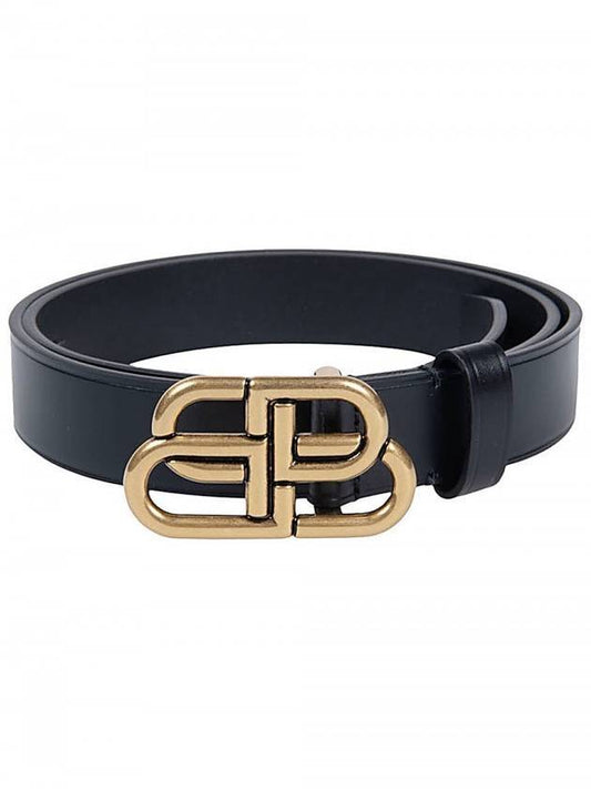 Balenciaga BB Buckle Belt Black Gold