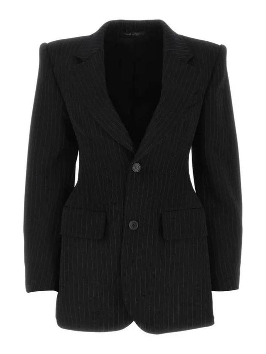 Balenciaga Women's Hourglass Blazer Jacket Black