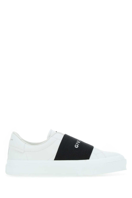 Givenchy Men White Leather New City Slip Ons
