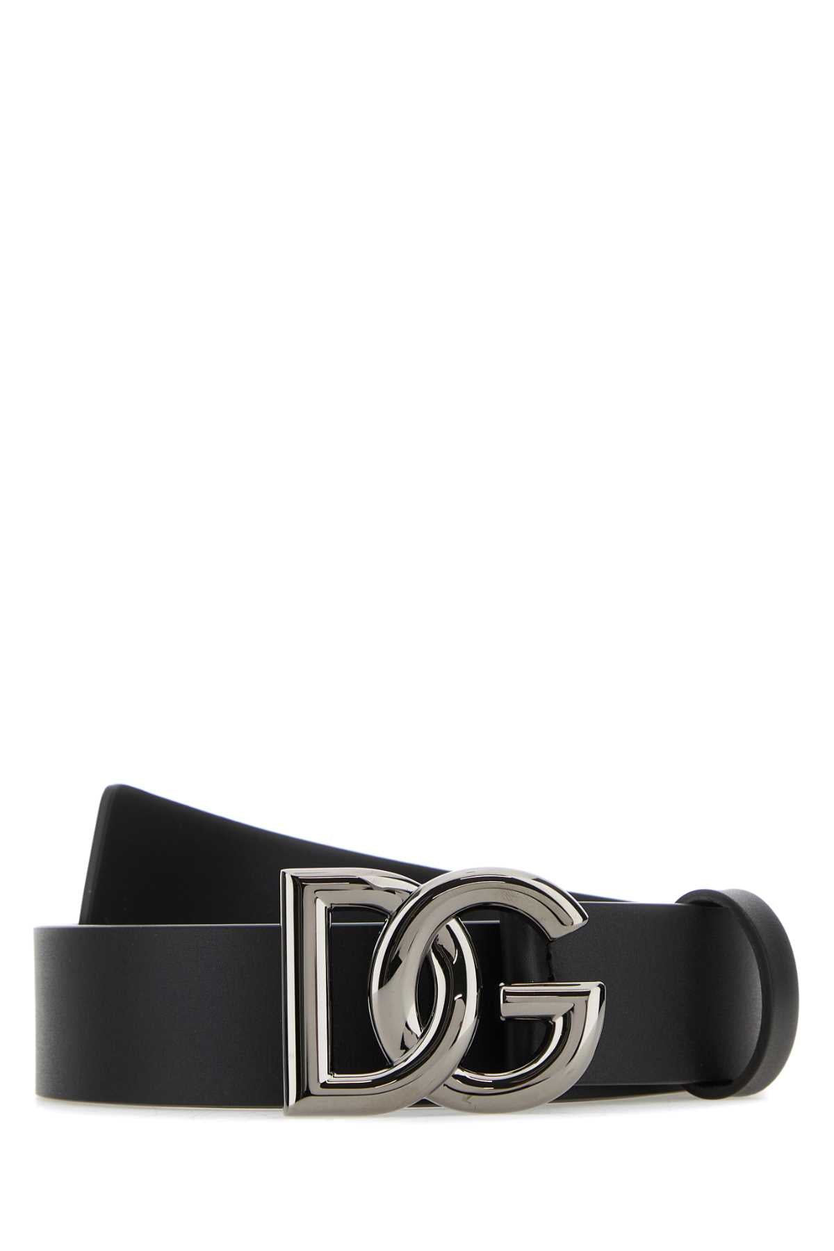 Dolce & Gabbana Men Black Leather Belt