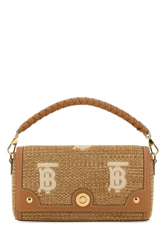 Burberry Woman Camel Raffia Handbag