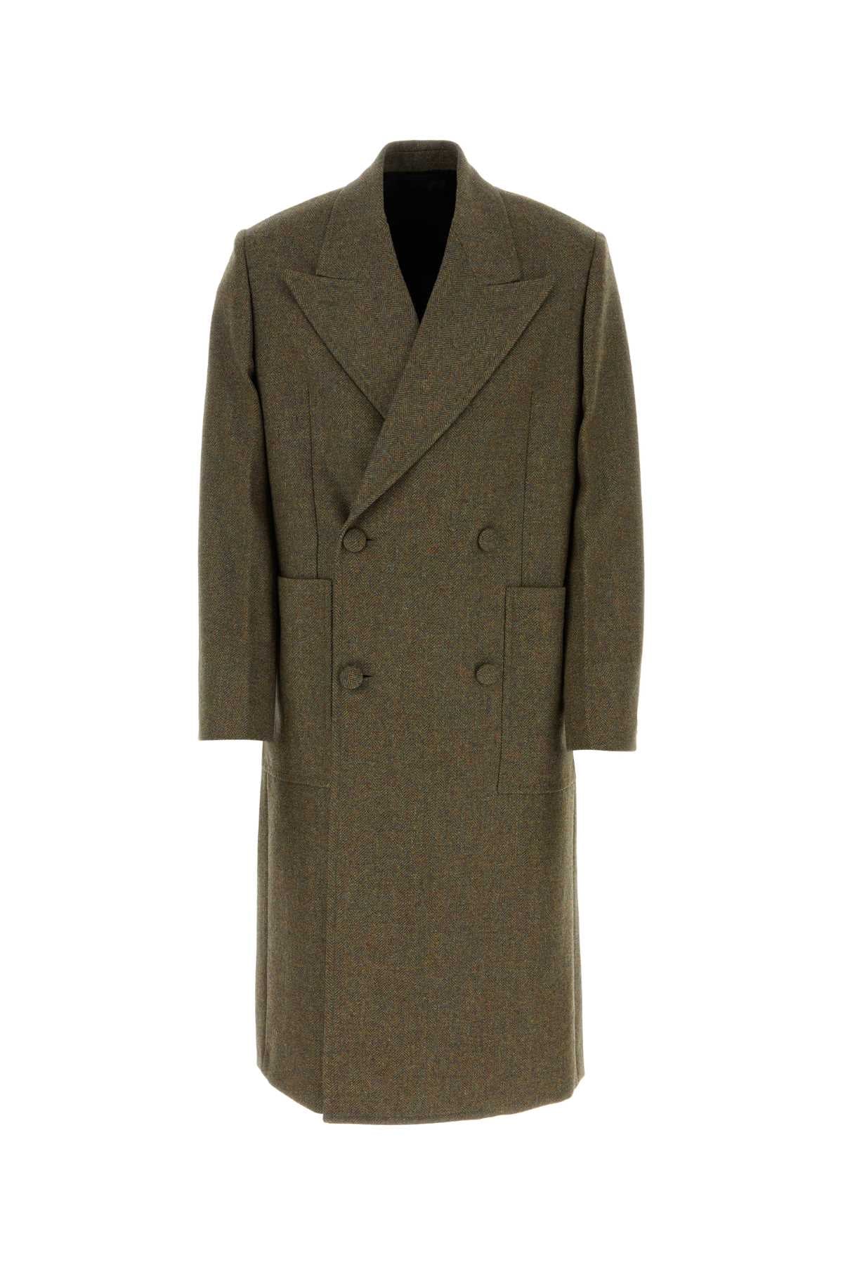 Givenchy Men Khaki Wool Oversize Coat