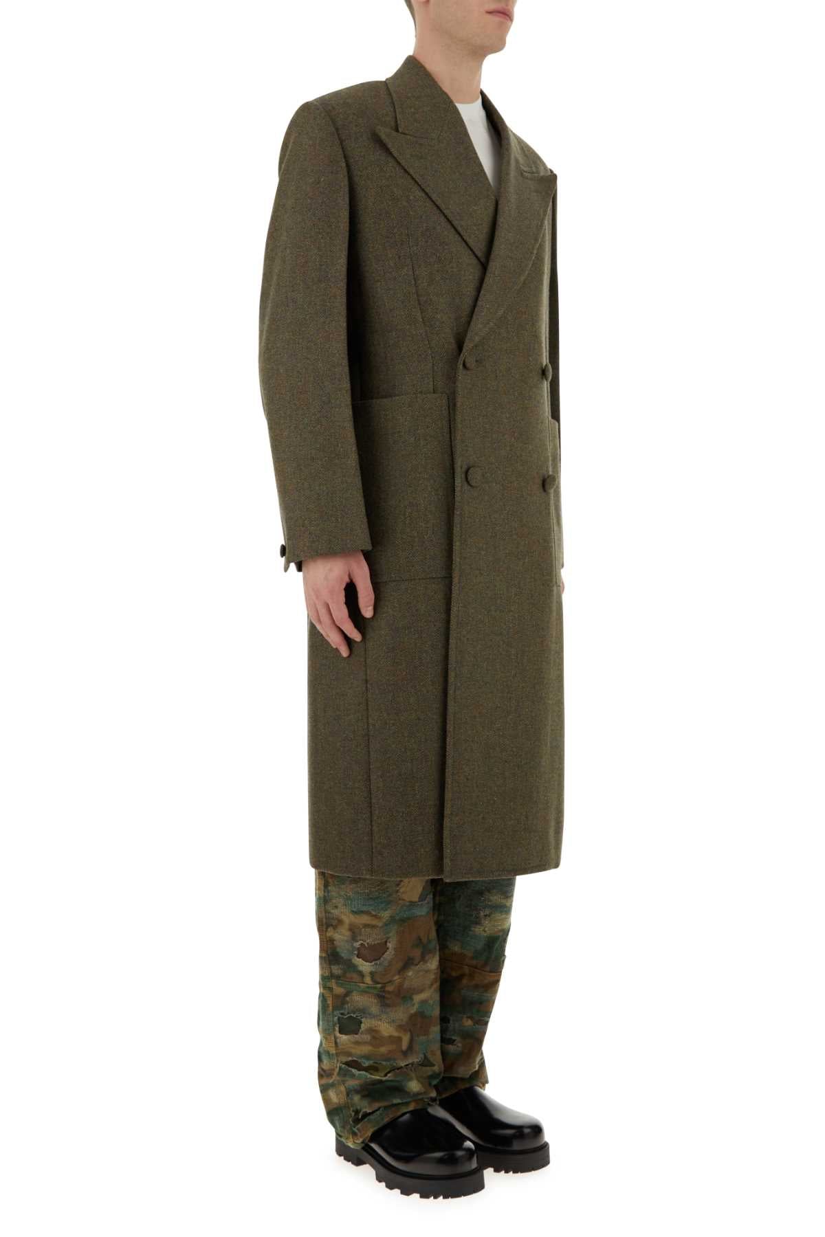 Givenchy Men Khaki Wool Oversize Coat