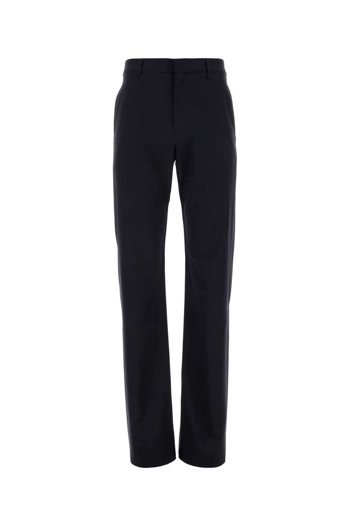 Givenchy Men Navy Blue Stretch Wool Blend Pant