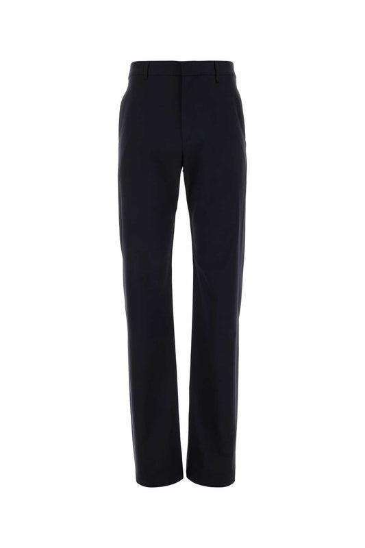 Givenchy Men Navy Blue Stretch Wool Blend Pant