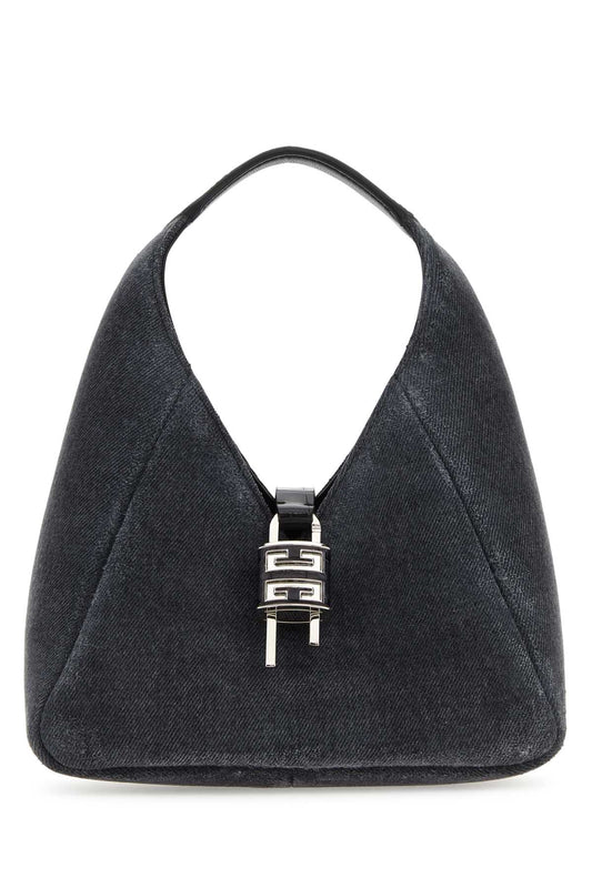 Givenchy Women Black Denim Mini G-Hobo Handbag