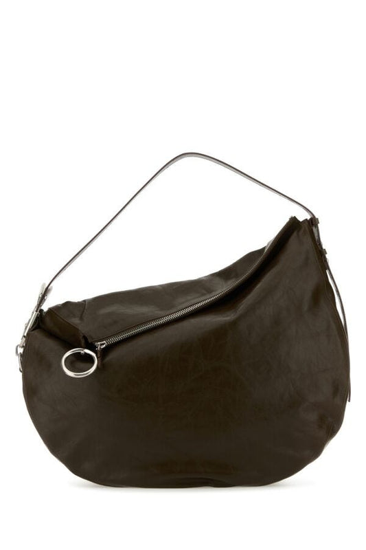 Burberry Man Dark Brown Leather Knight Big Shoulder Bag