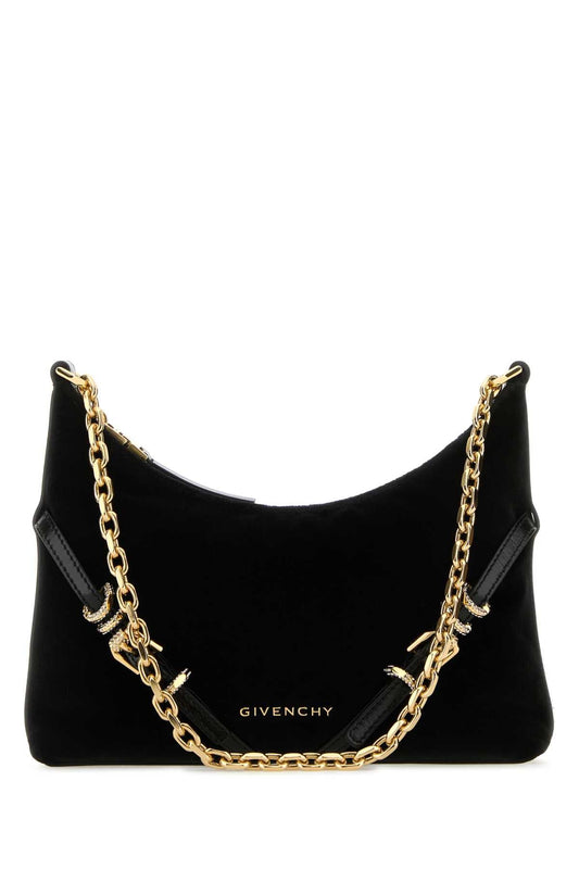 Givenchy Women Black Velvet Voyou Party Shoulder Bag