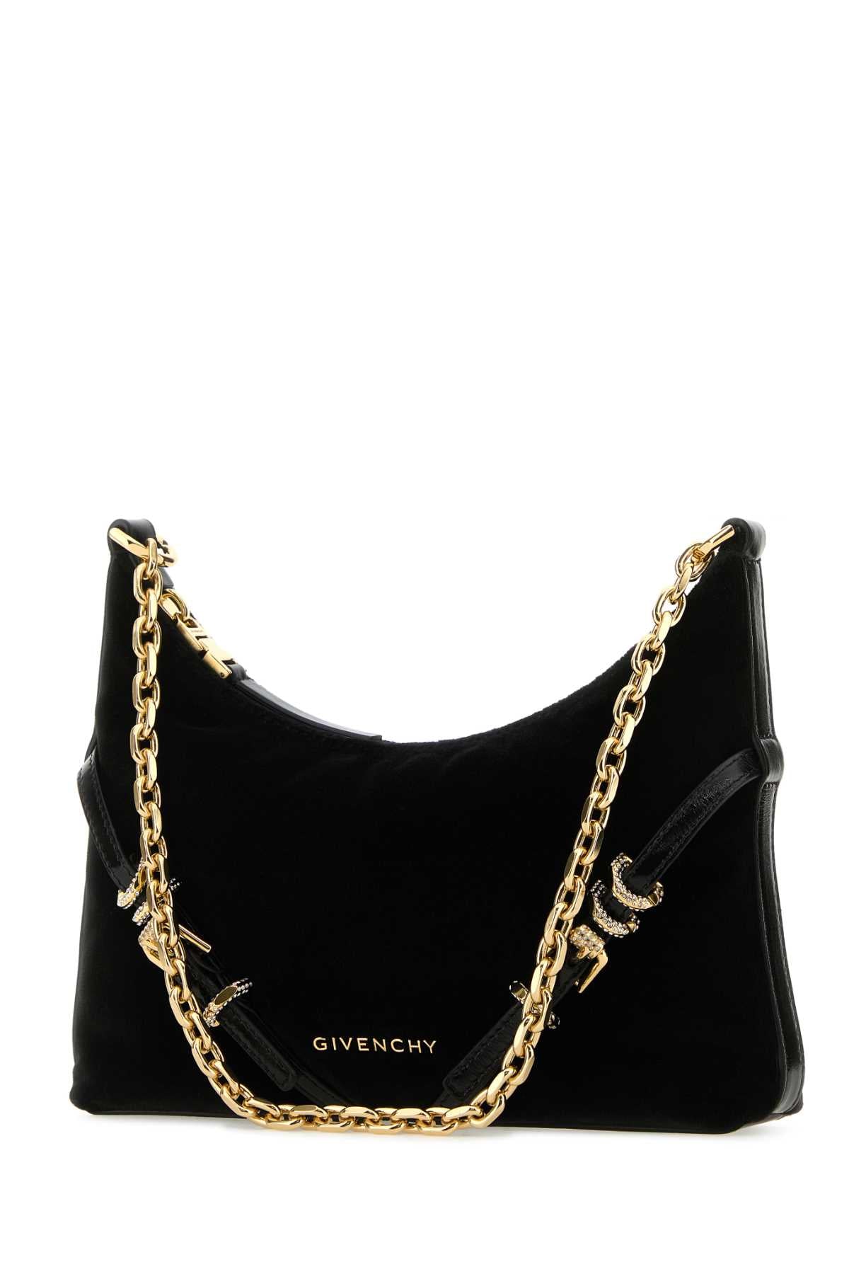 Givenchy Women Black Velvet Voyou Party Shoulder Bag