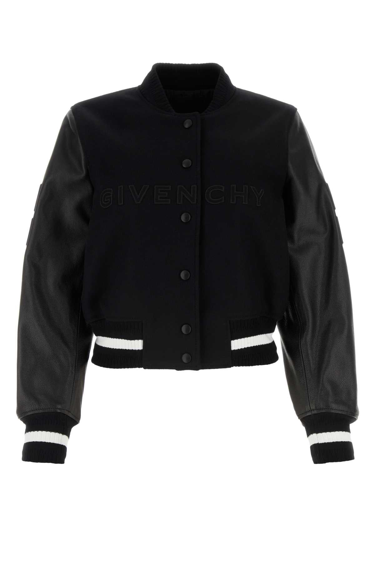 Givenchy Women Black Wool Blend Bomber Jacket
