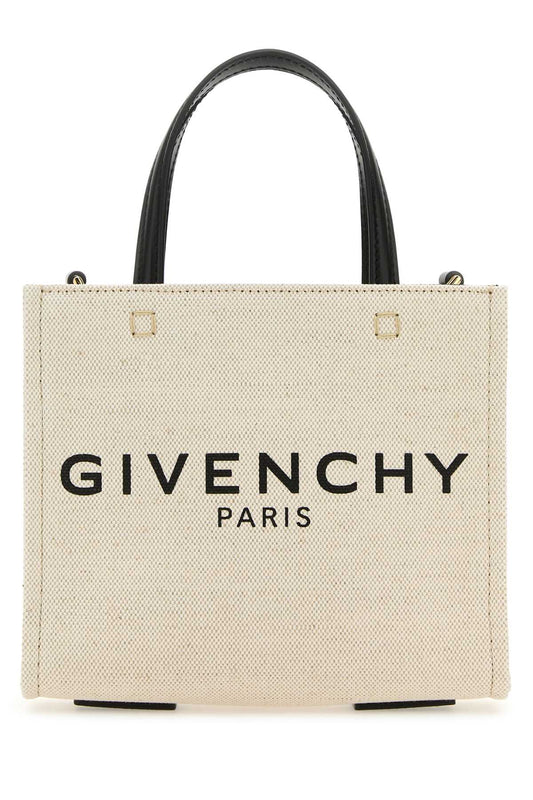 Givenchy Women Sand Canvas Mini G-Tote Handbag