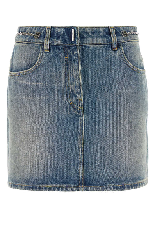 Givenchy Women Denim Mini Skirt