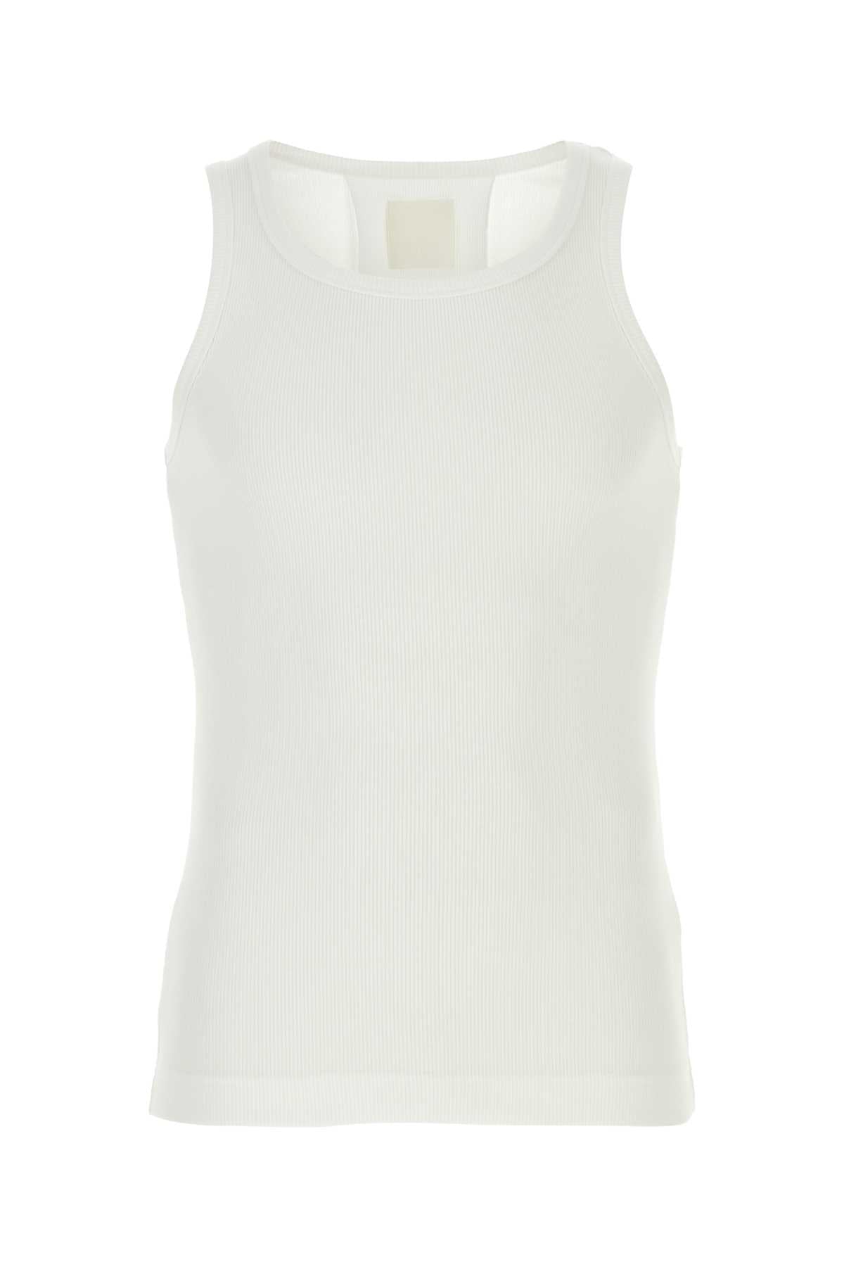 Givenchy Men White Stretch Cotton Tank Top