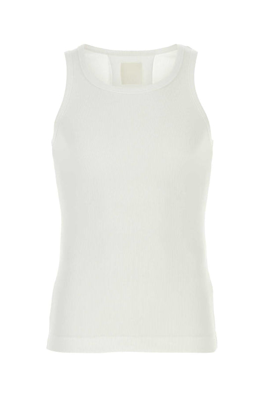 Givenchy Men White Stretch Cotton Tank Top