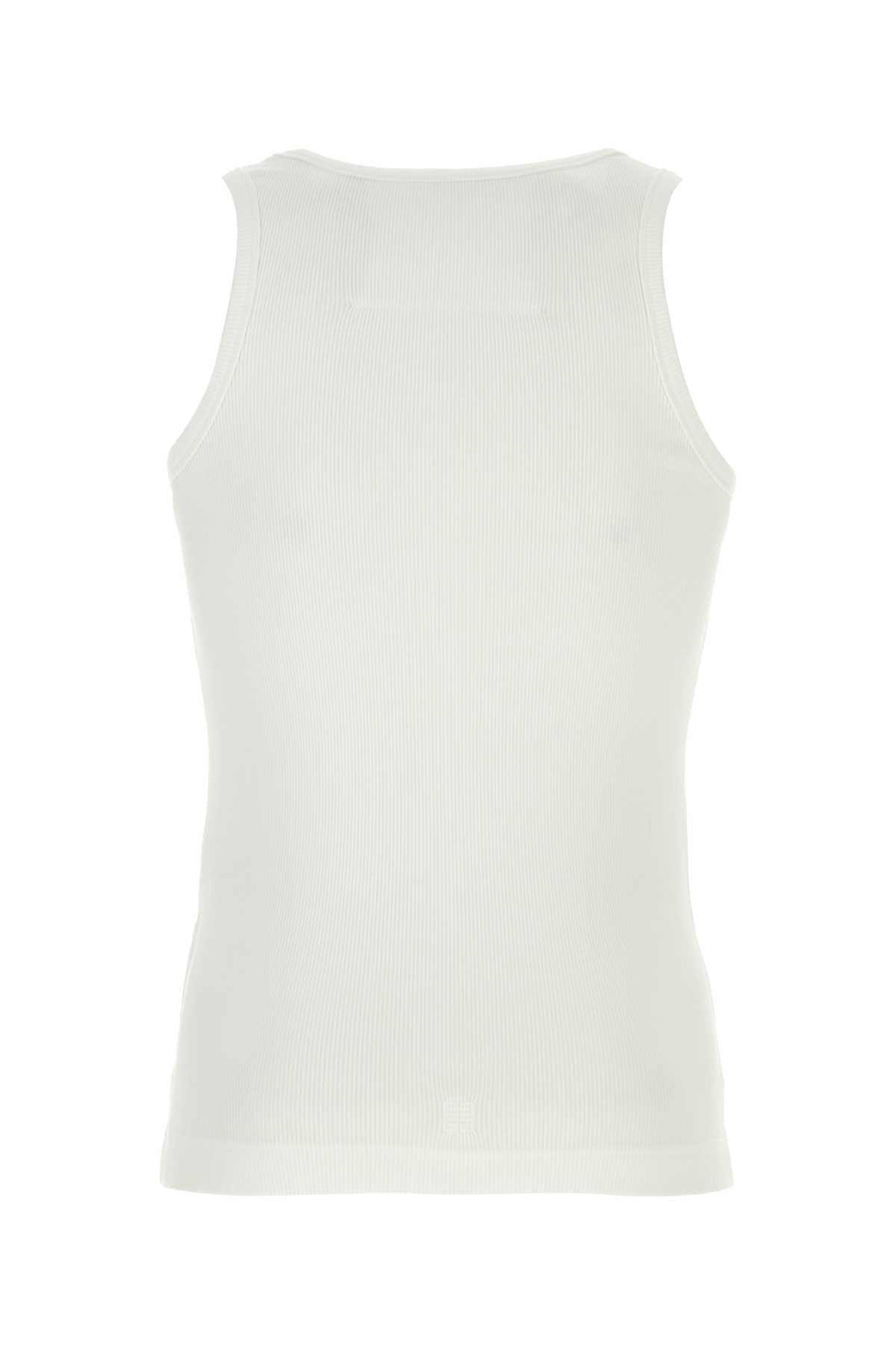 Givenchy Men White Stretch Cotton Tank Top