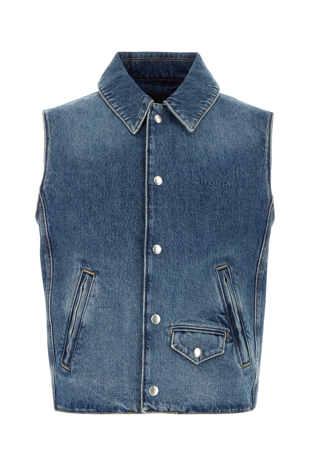 Givenchy Men Denim Sleeveless Jacket