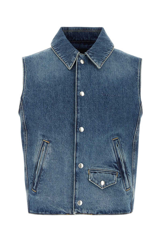 Givenchy Men Denim Sleeveless Jacket