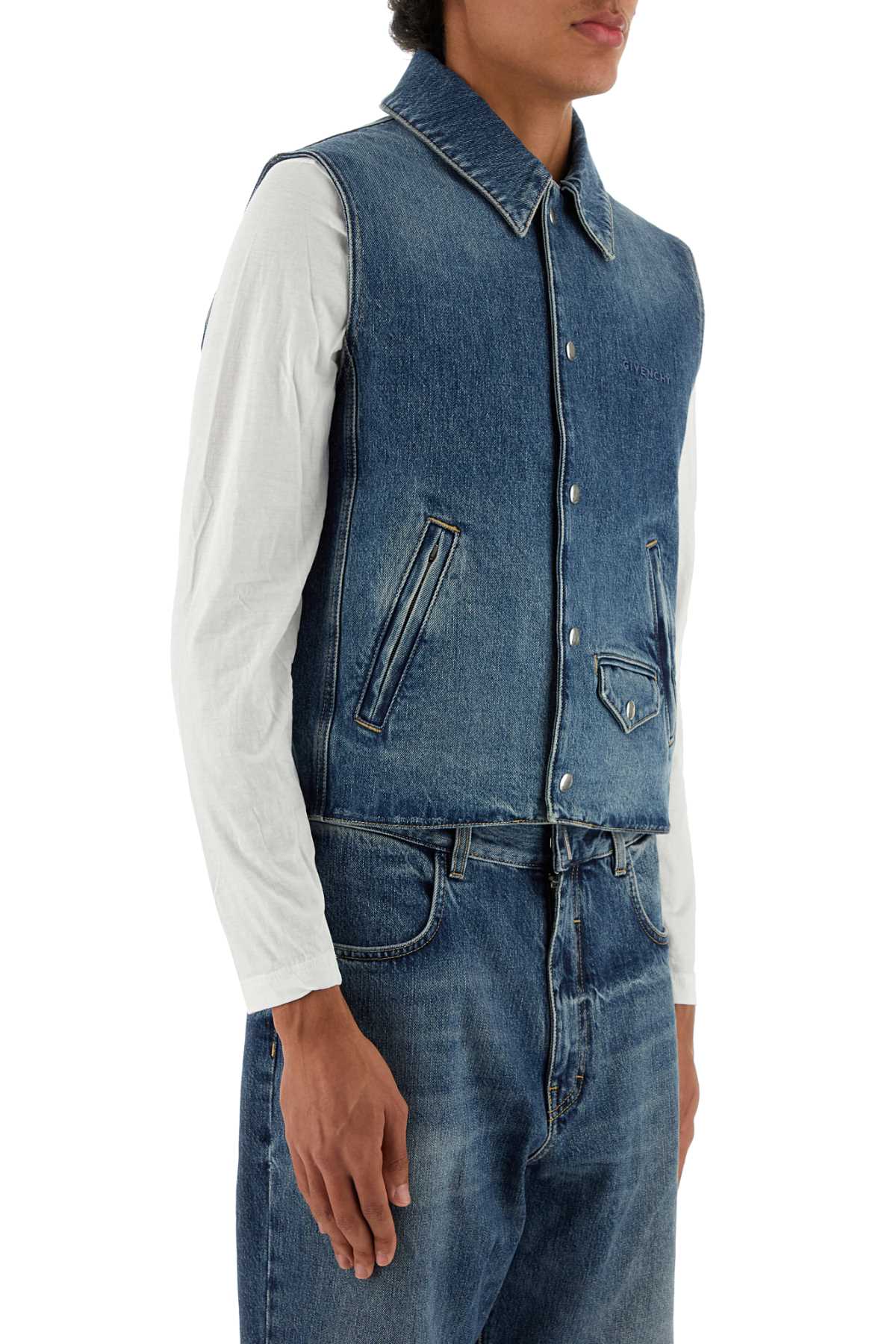 Givenchy Men Denim Sleeveless Jacket