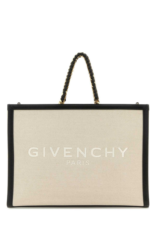 Givenchy Women Two-Tone Canvas And Leather Medium G-Tote Handbag