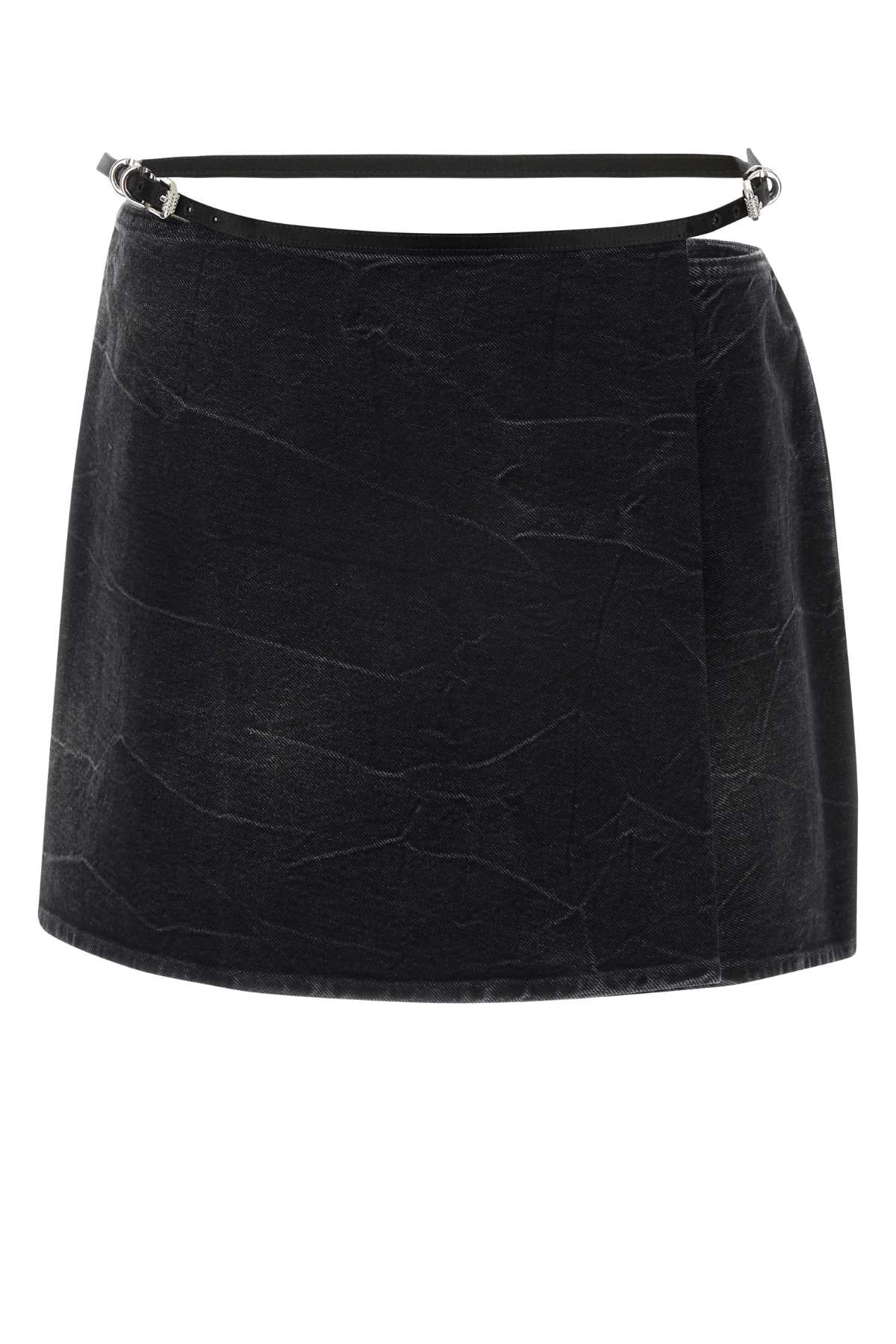 Givenchy Women Black Denim Mini Skirt