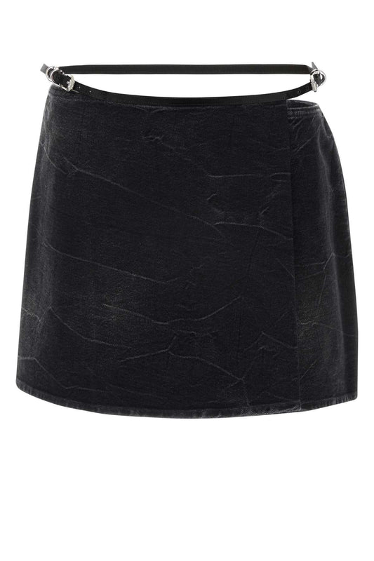Givenchy Women Black Denim Mini Skirt