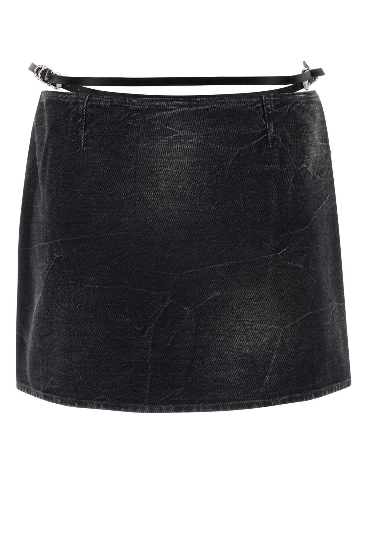 Givenchy Women Black Denim Mini Skirt