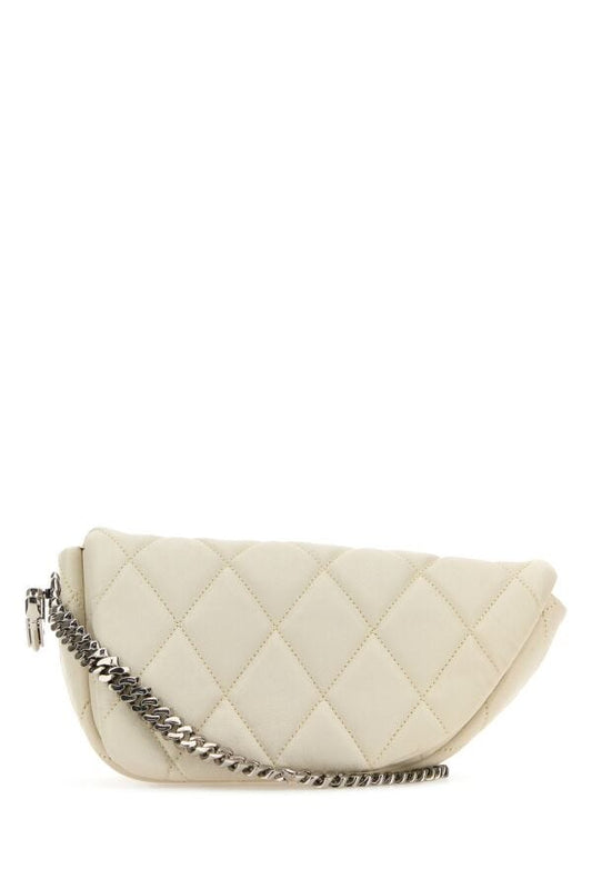 Burberry Woman White Leather Shield Lock Shoulder Bag