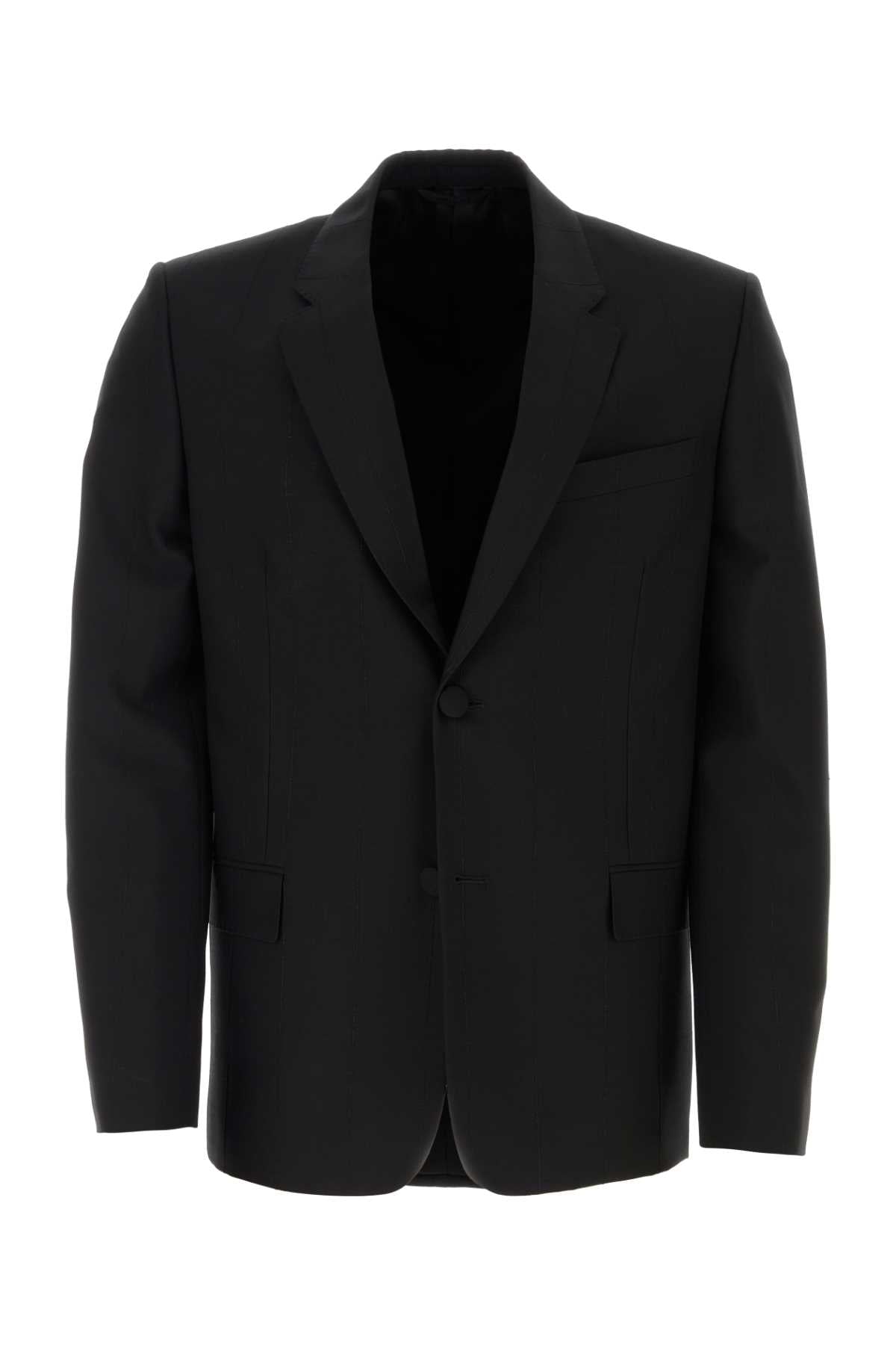 Givenchy Men Black Stretch Wool Blend Blazer