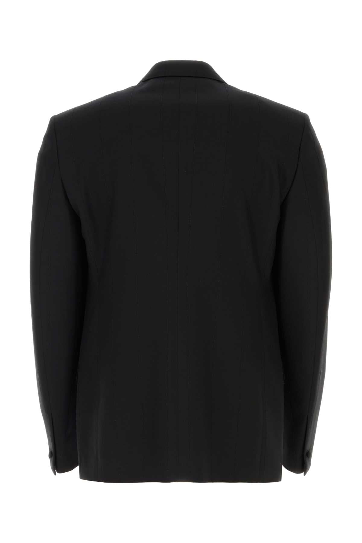 Givenchy Men Black Stretch Wool Blend Blazer