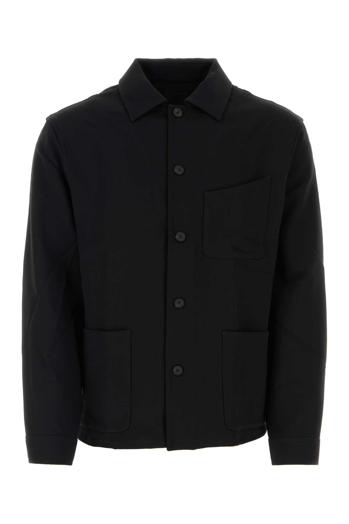 Givenchy Men Black Wool Blend Shirt