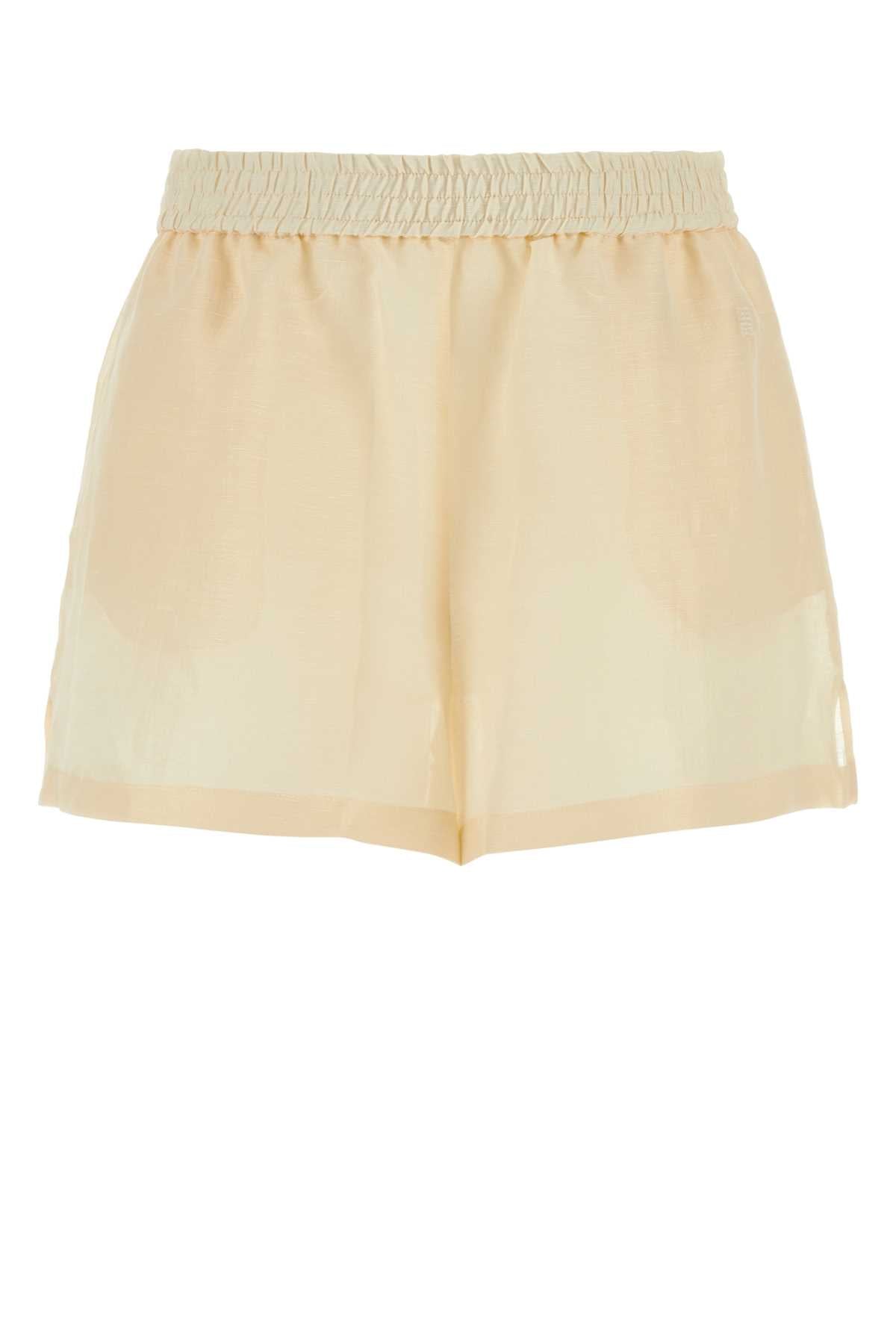 Givenchy Women Cream Silk Blend Shorts