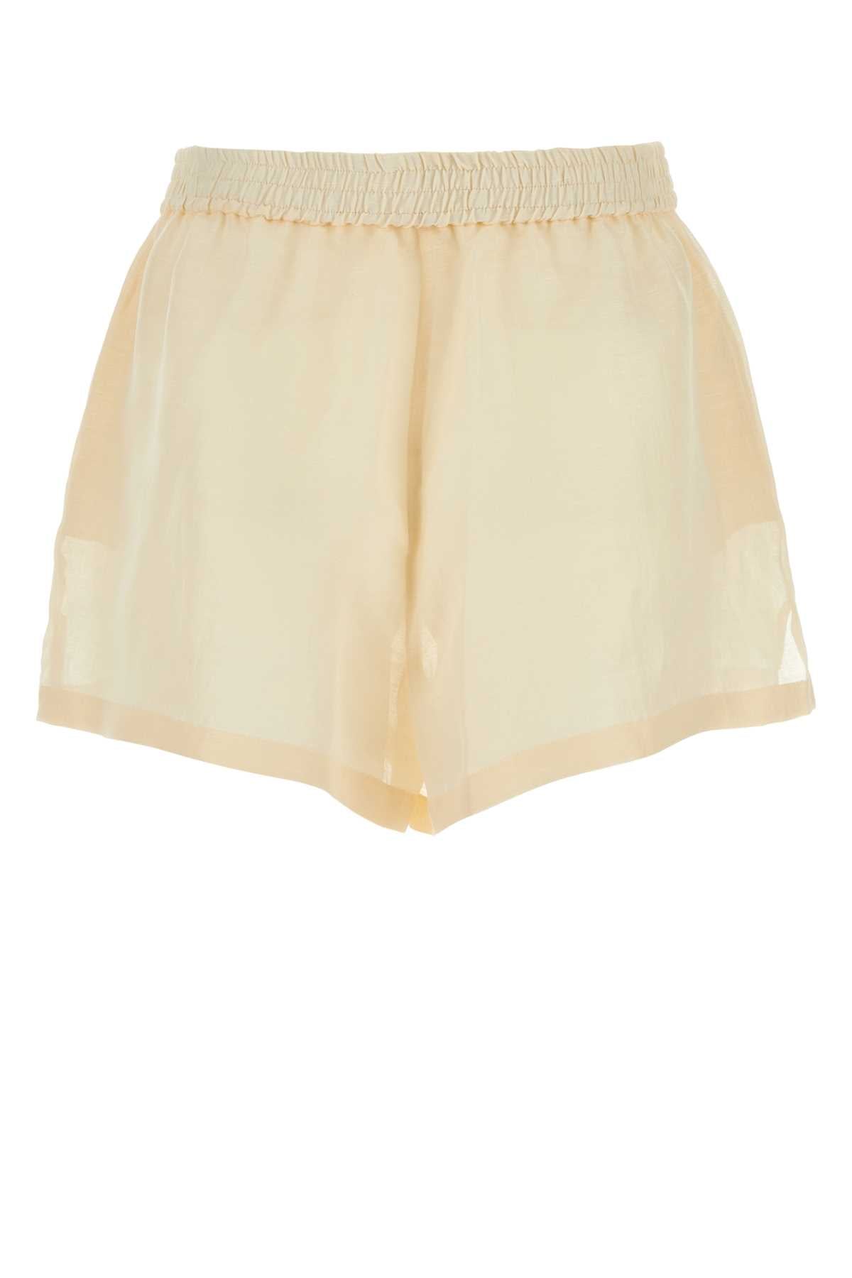Givenchy Women Cream Silk Blend Shorts