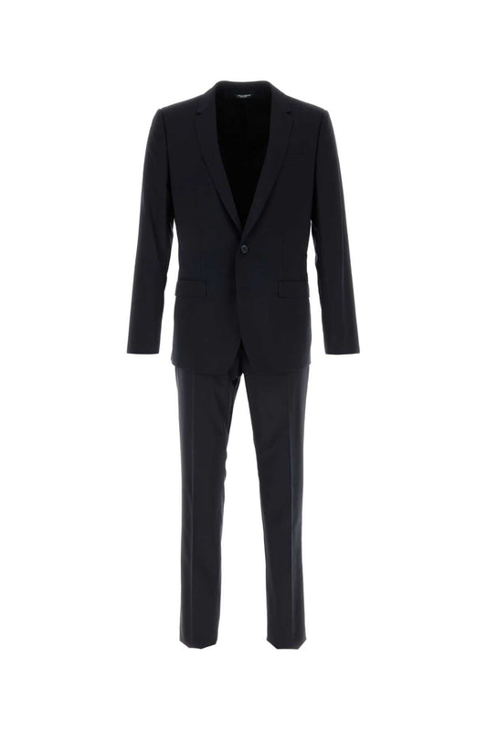 Dolce & Gabbana Men Midnight Blue Stretch Wool Suit