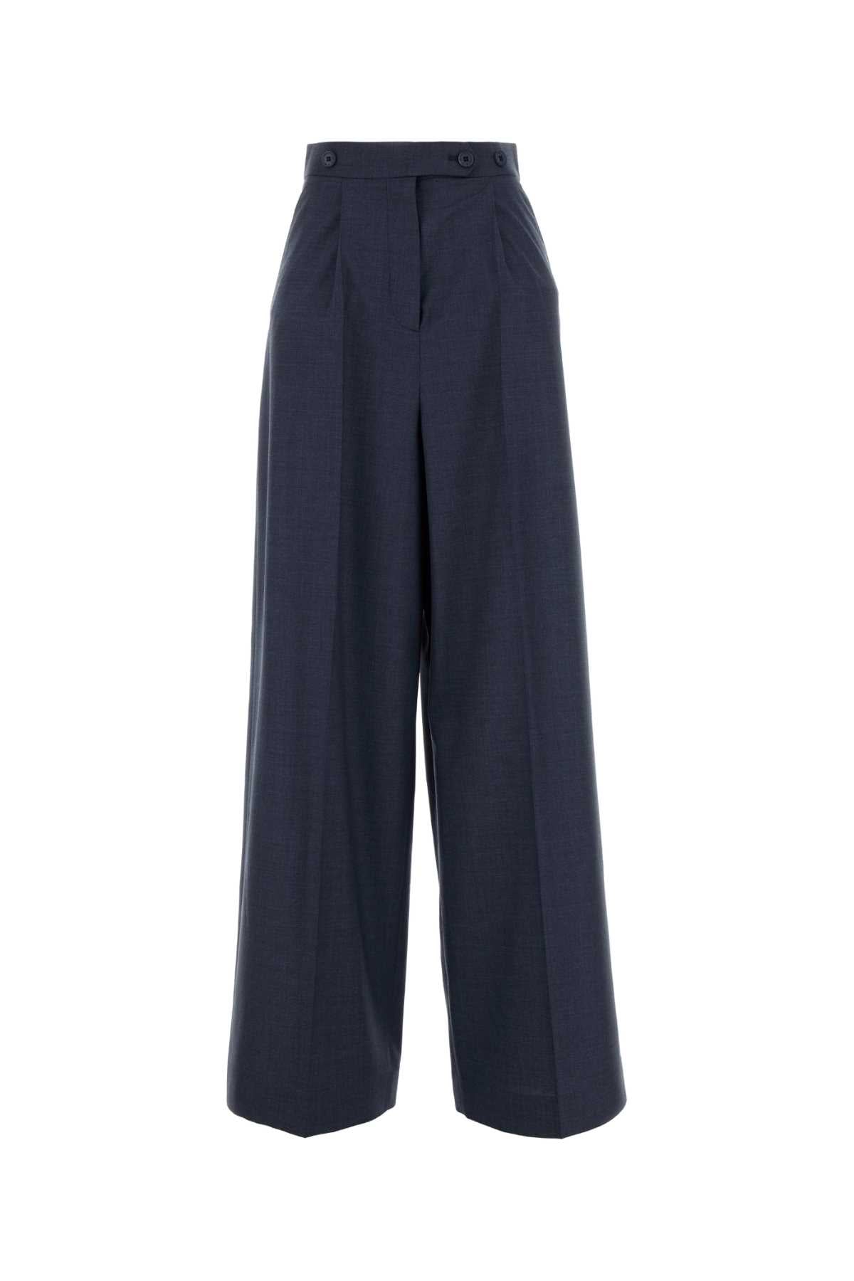 Givenchy Women Blue Wool Palazzo Pant
