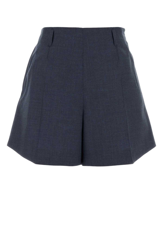 Givenchy Women Navy Blue Wool Shorts
