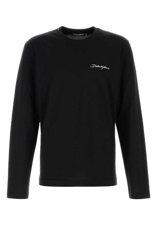 Dolce & Gabbana Men Black Cotton T-Shirt